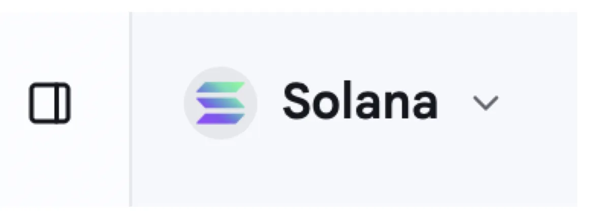 Wallet chain switcher set to Solana.
